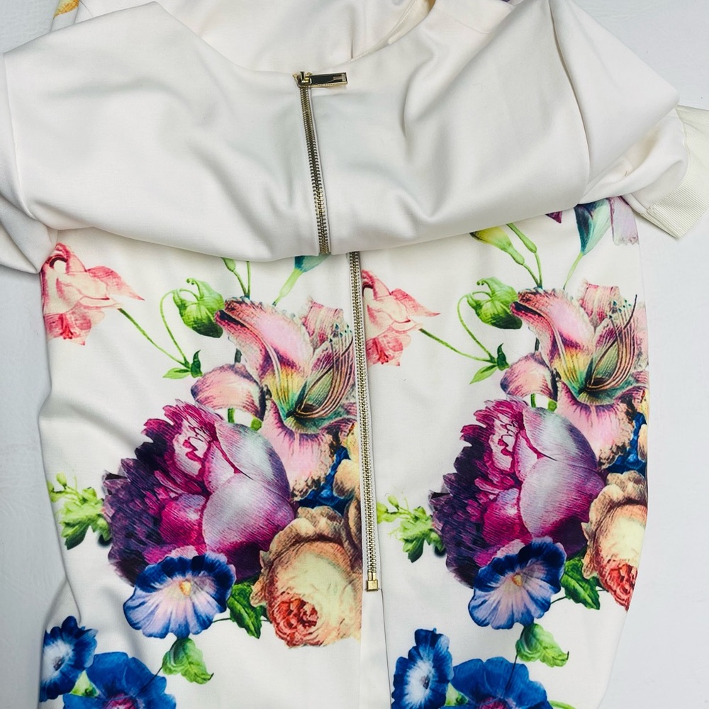 Ted Baker London Cream Midi Dress with Floral Print - Picture 10 of 11